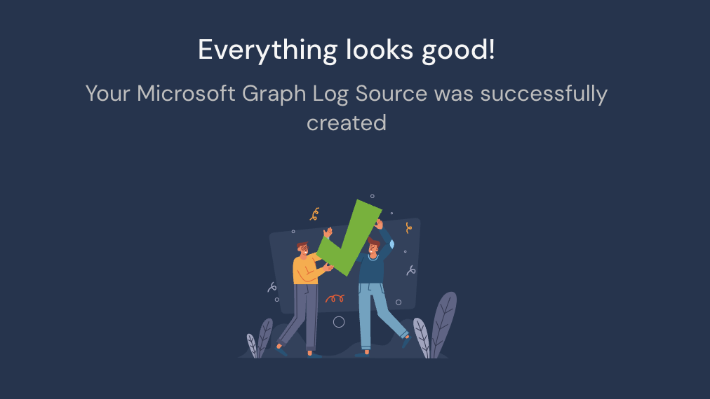 The success screen reads, "Everything looks good! Panther will now automatically pull & process logs from your account"